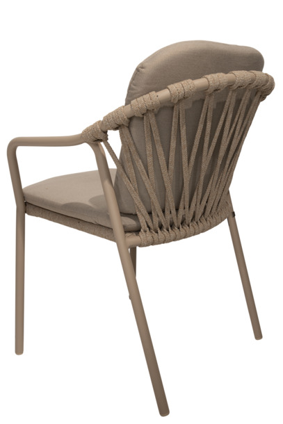 4SO Manitoba stapelbare tuinstoelen met zit-en rugkussen (latte) - 3